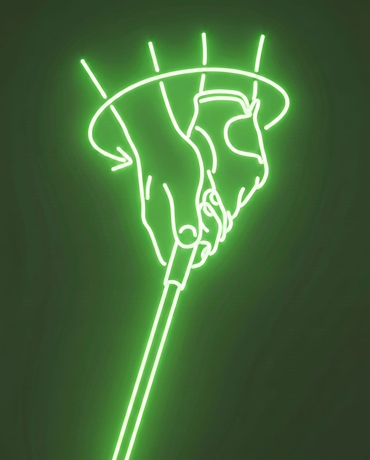 A neon-green line study of the wrist rotation through the swing.